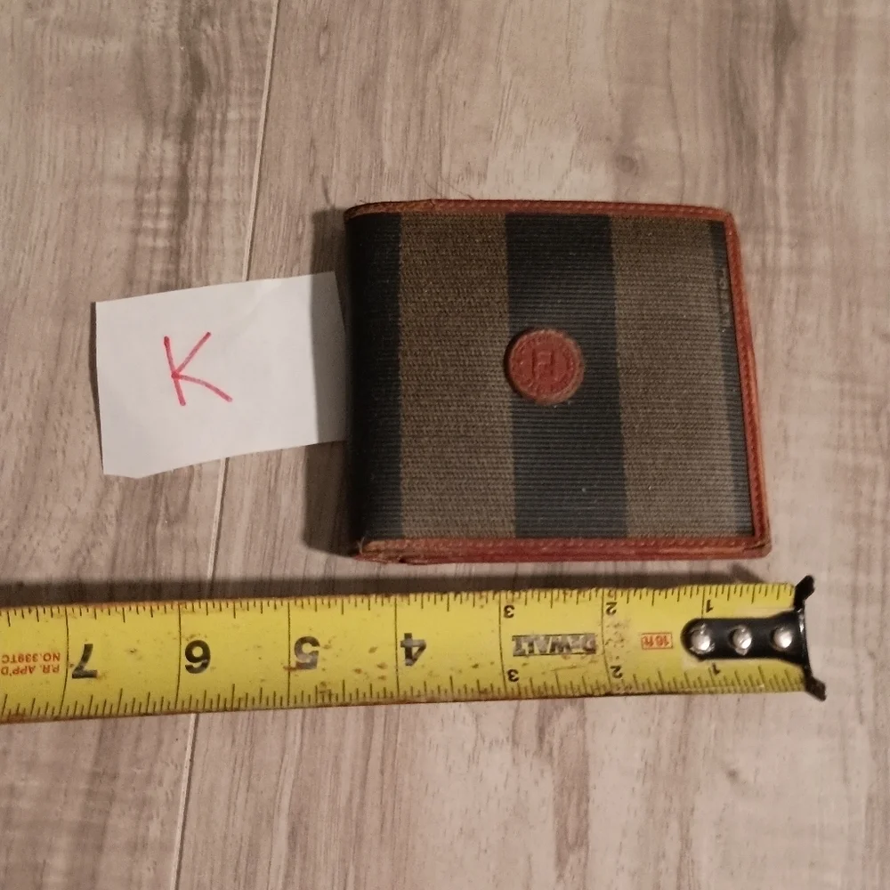 Fendi Wallet Purse Bifold Pecan Green Brown Woman Authentic Used